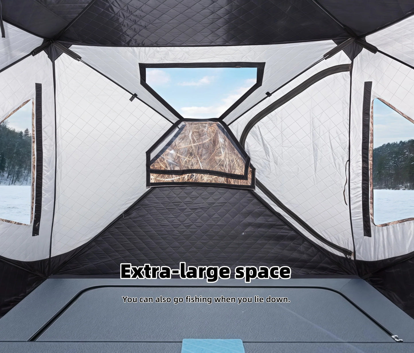 Outdoor Ice Fishing Tent – Thickened Cotton | Snowproof Winter Tent | 3–4 Person with Chimney Opening - Cast And Catch
