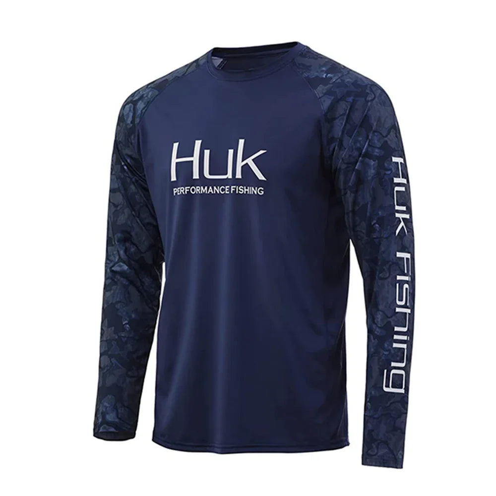 HUK Long Sleeve Fishing Shirt – UV Protection UPF50 | Men’s Outdoor Summer Jersey | Breathable Performance Fishing Clothing - Cast And Catch