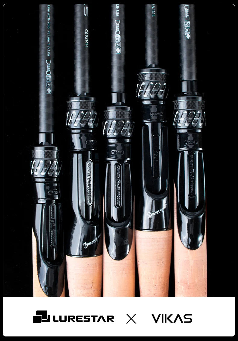 VIKAS Spinning/Casting Rod – Lure Rod | F/XF Action | High Carbon | Fuji Guides & Reel Seat | Bass & Pike - Cast And Catch
