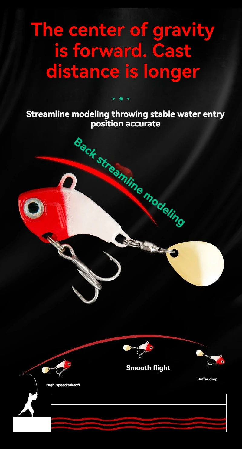 5pcs Fishing Lure Set – Rotating Metal VIB | Vibration/Spinner/Spoon | Hard Bait | Sea Fishing | Sequins - Cast And Catch