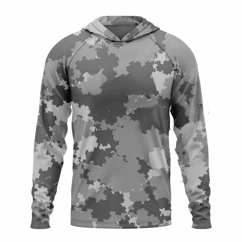 2023 Men’s Fishing Hooded Shirt – Outdoor Sport | Quick-Dry, Plus Size | UV Protection | Cycling & Fishing Apparel - Cast And Catch