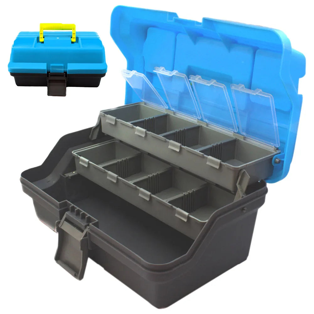 3-Layer Folding Fishing Tackle Box – Multipurpose Storage with Handle | Fish Hook & Lure Organizer - Cast And Catch