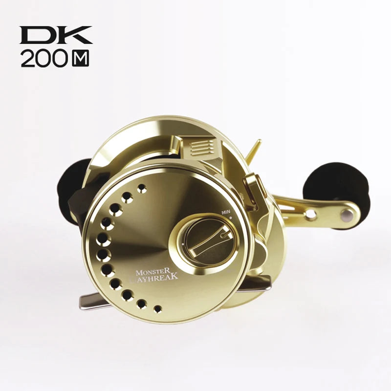 RUKE DK200 Metal Casting Reel – 15kg Drag | 10+1BB | 249g | Aluminum Alloy Handle with Rubber Knobs - Cast And Catch