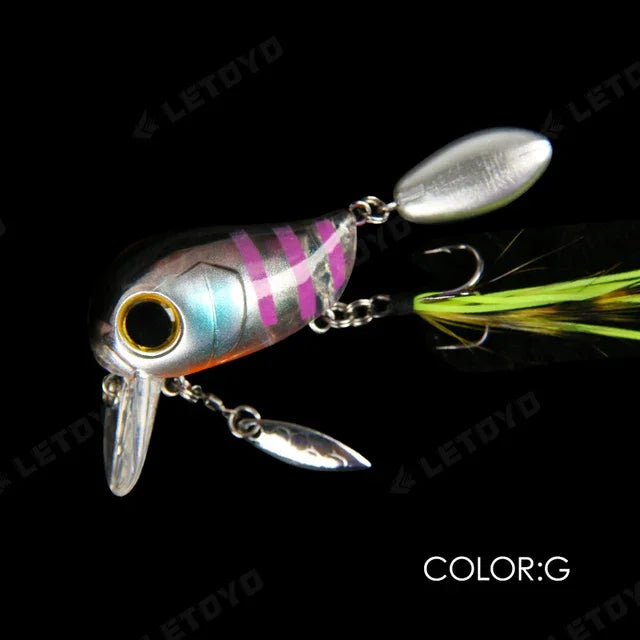 Micro Tappy Fishing Lure – Artificial Hard Bait Crank Wobbler | Tongue Plate Spinning Spoon with Feather | Trout Bait - Cast And Catch