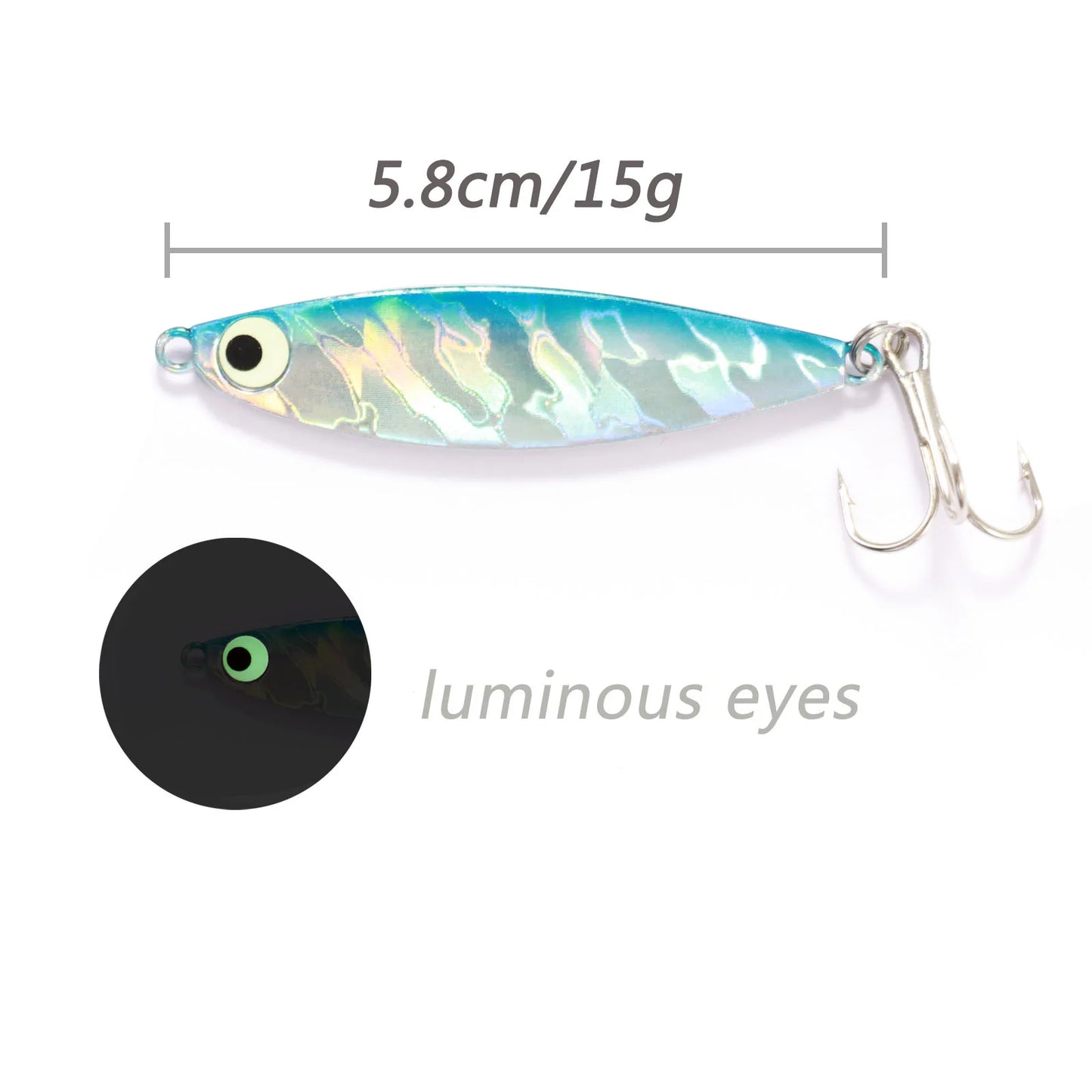 Fishing Lures – Metal Jig/Spinning Spoon | Feather & Carbon Hooks | Hard Artificial Bait | Luminous Eye | Sinking | Bass & General Tackle - Cast And Catch