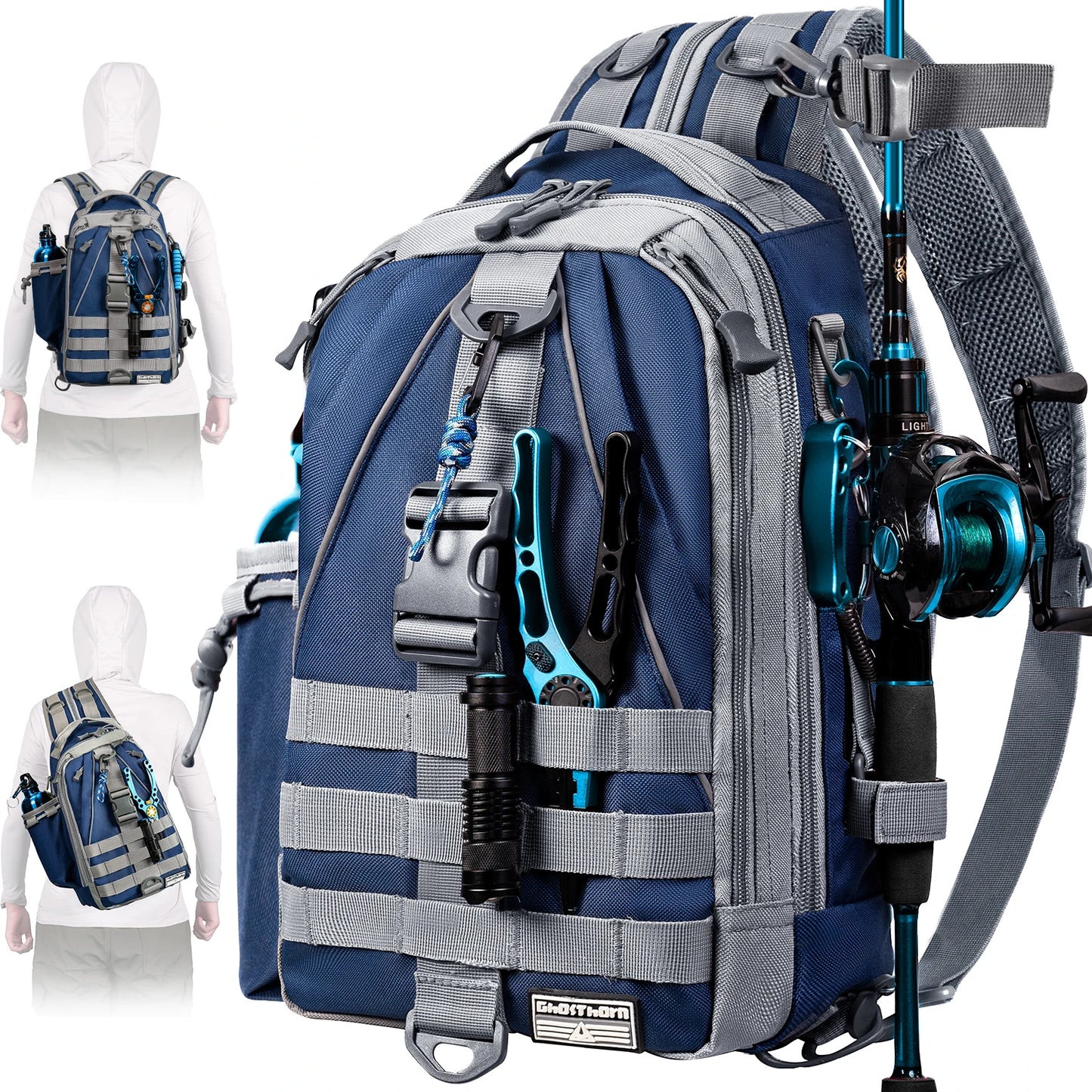 Fishing Tackle Sling Backpack – With Rod Holder | Includes Tackle Box | Fly Fishing Gear for Men & Women - Cast And Catch