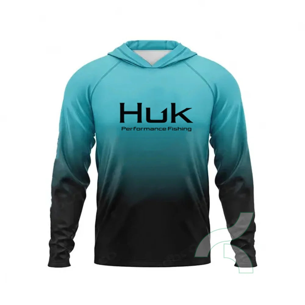 HUK Fishing Hooded Shirt – UPF50+ | Long Sleeve | Breathable & Quick-Dry | Sun Protection Fishing Apparel - Cast And Catch