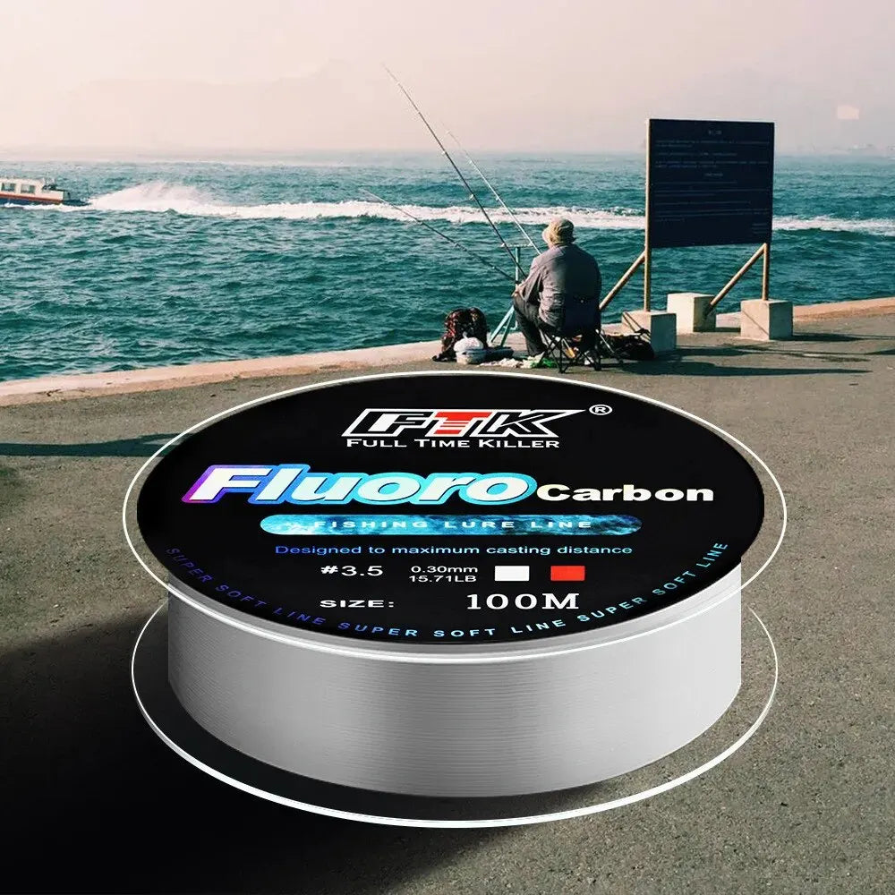 100m Fluorocarbon Fishing Line – Carbon Fiber | Bait & Fly Fishing | Sea & Wild Fishing | Outdoor Accessories & Tools - Cast And Catch