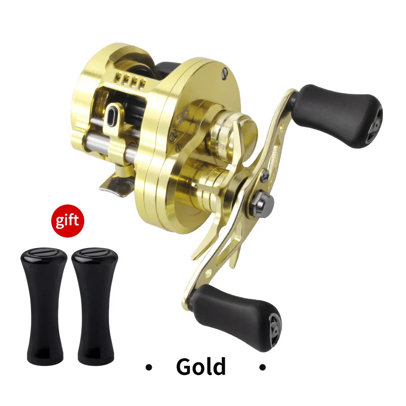 Umi Cast Drum Reel – DK150/DK20 | 7.5:1 Gear Ratio | 7/15kg Drag | Baitcasting | 12+1BB | Aluminum Alloy Handle - Cast And Catch