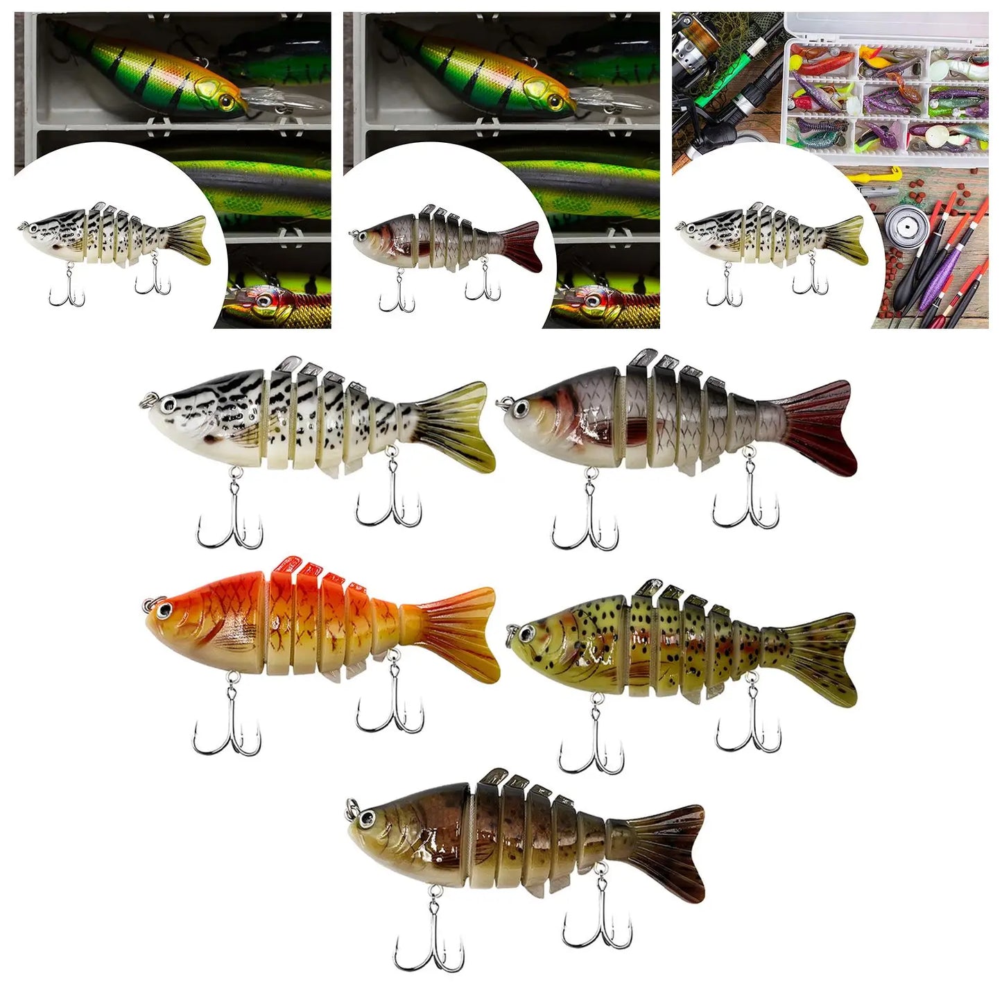 Swimming Fishing Lures – Slow-Sinking Hard Bait | Metal Hooks | Swimbait for Lake | Bluegill, Catfish, Pike & Walleye - Cast And Catch