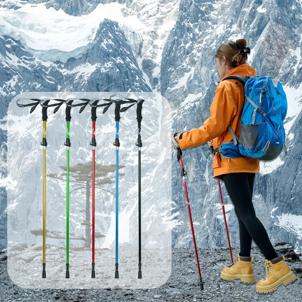 2pcs Hiking/Trekking Poles – Collapsible, Ultralight Folding Walking Sticks | For Men, Women & Seniors - Cast And Catch