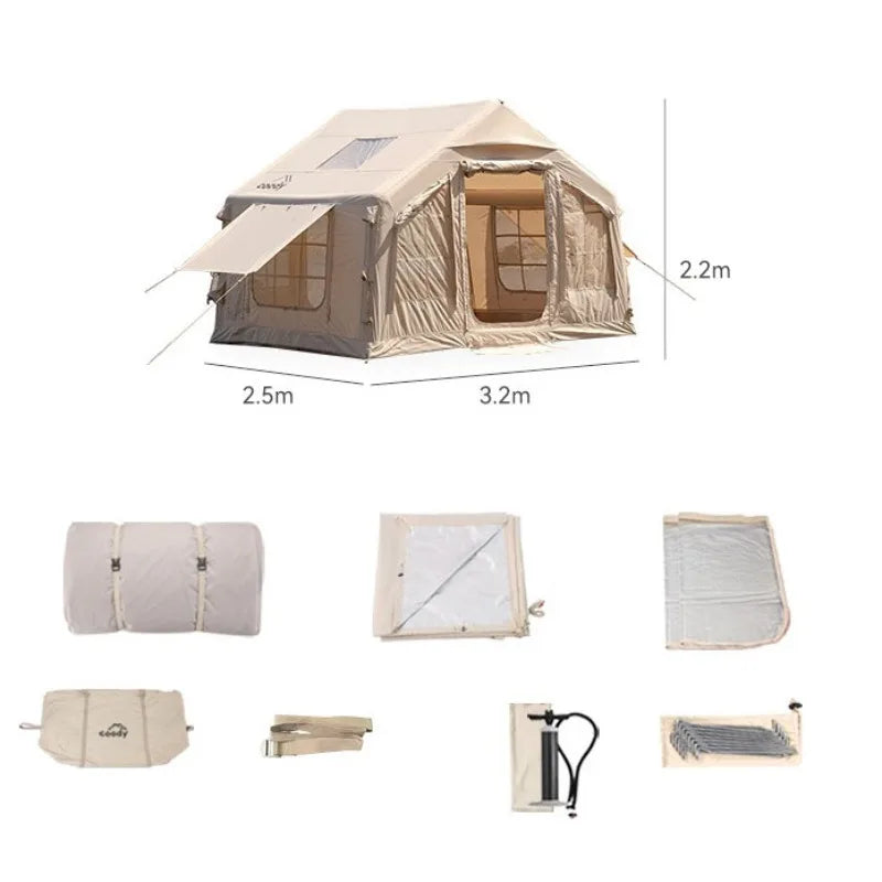 8㎡ Fully Automatic Inflatable Camping Tent – Outdoor Use | Sun Protection, Rainproof & Portable | Ventilated & Bright Interior - Cast And Catch