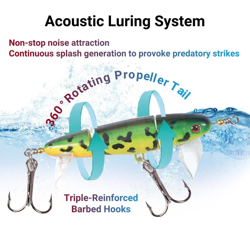 Topwater 3-Section Fishing Lure – Sea Bass Crankbait Minnow | Floating | Freshwater & Saltwater | Catfish & Pike - Cast And Catch