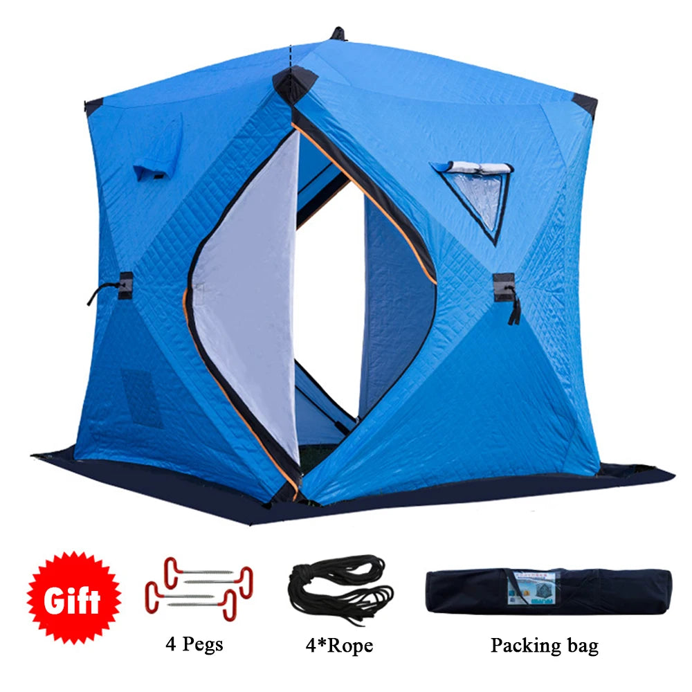 Easy Set-Up Winter Ice Fishing Tent – Portable Shelter | Waterproof & Windproof | Winter Fishing Equipment - Cast And Catch