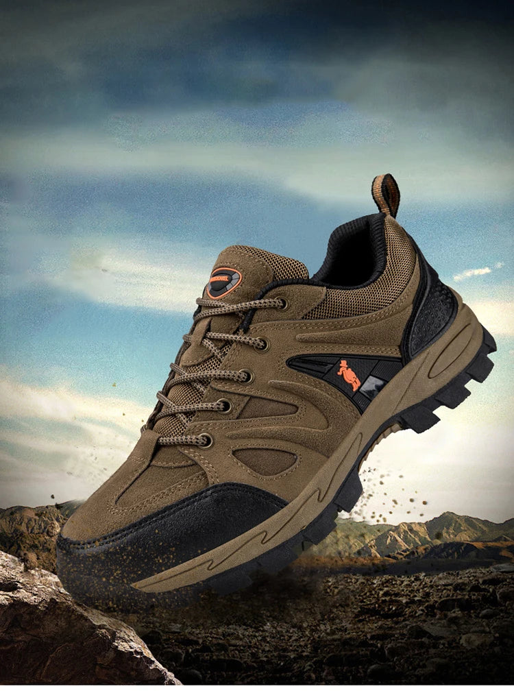 Men’s Hiking Shoes – Lightweight, Non-Slip & Waterproof | Comfy Mountain Climbing Sneakers | Wear-Resistant & Sporty - Cast And Catch