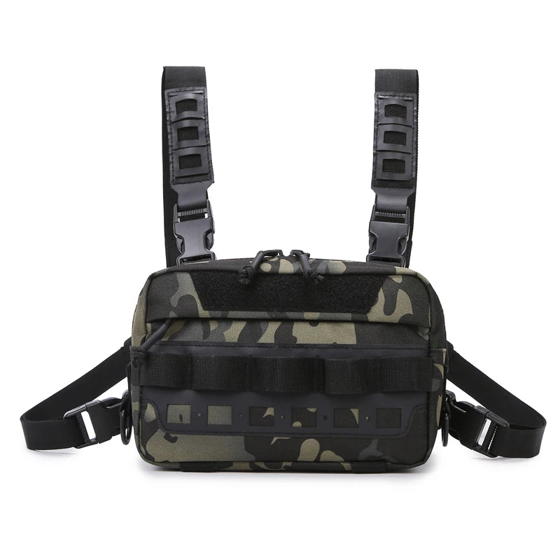 Men’s Camo Fishing Vest Bag – Utility Tackle Chest Pack | Waist Bag for Outdoor, Mountaineering, Camping, Hiking & Hunting - Cast And Catch
