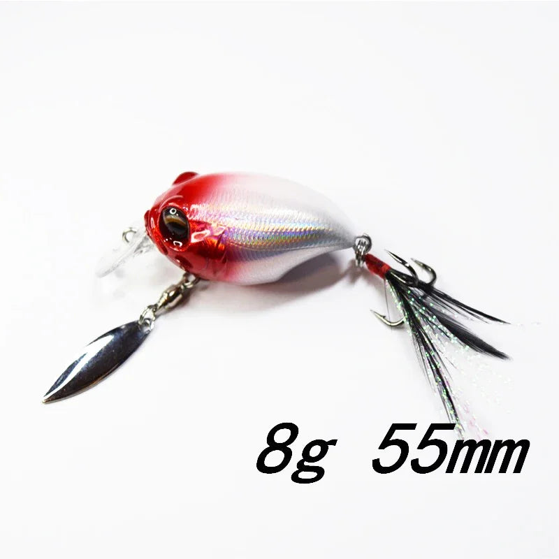 Micro Tappy Fishing Lure – Artificial Hard Bait Crank Wobbler | Tongue Plate Spinning Spoon with Feather | Trout Bait - Cast And Catch