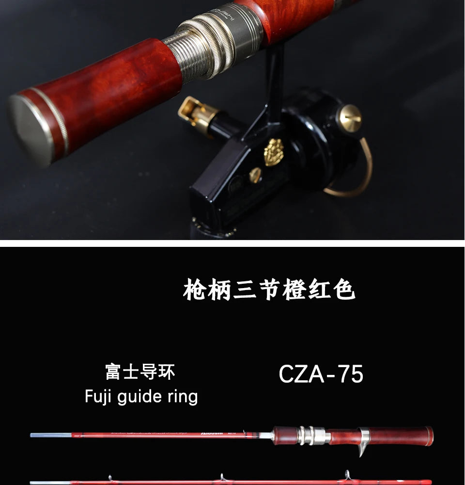 Aioushi Fully Hollow Multi-Section UD Fiberglass Trout Rod | Handcrafted Solid Wood Handle | Portable - Cast And Catch