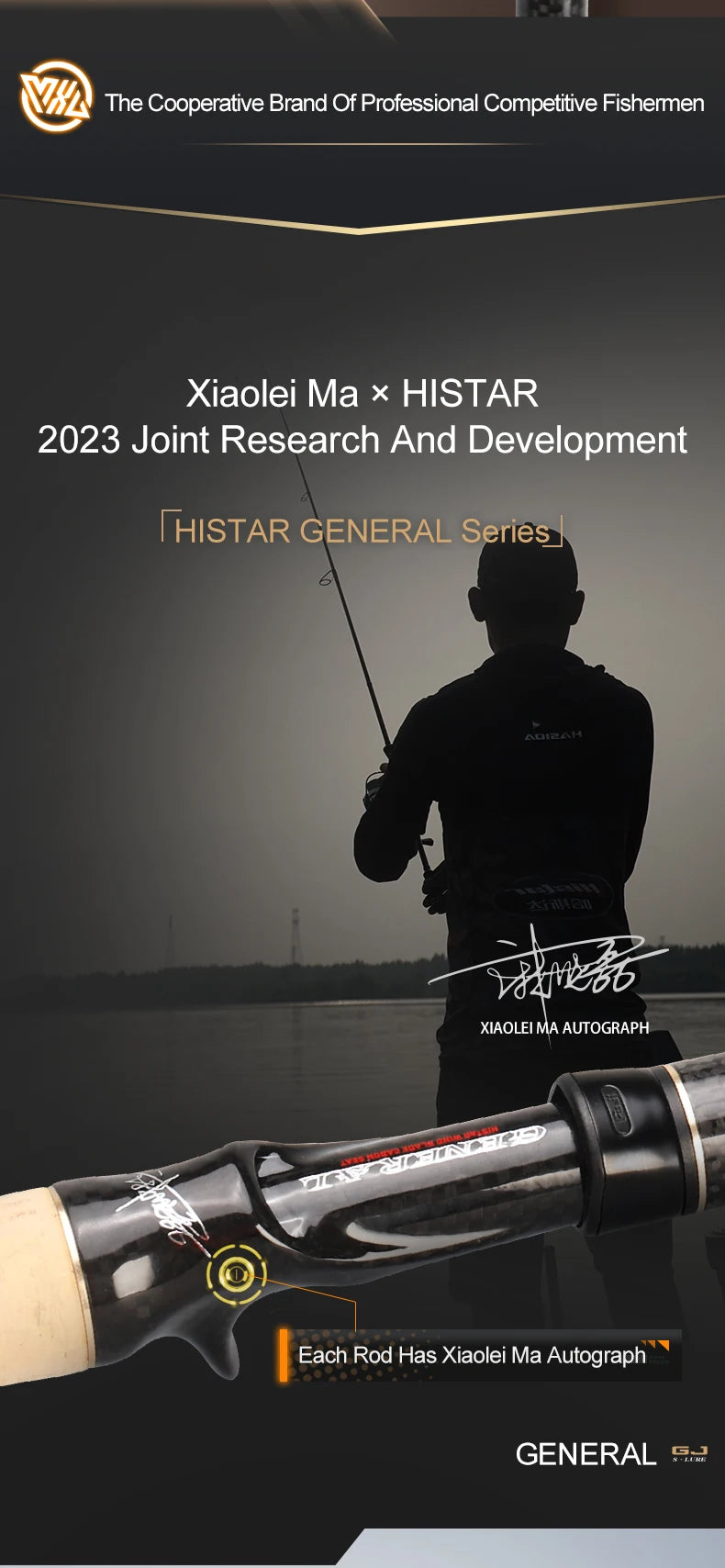 Histar General 2-Section Fishing Rod – 1.9–2.46m | Seaguide T1100G*M40X | Toray 4-Axis High Carbon | Fast Action L–MH | 4A Cork Handle - Cast And Catch