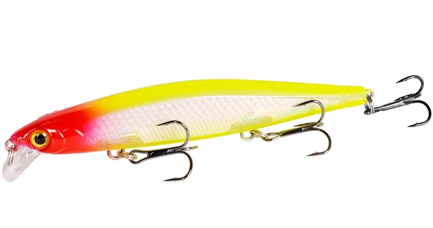 Sinking Minnow Lure – 11cm, 12.5g | Plastic Wobbler | 3 Hooks | Bass, Pike, Carp | Swimbait Fishing Tackle - Cast And Catch