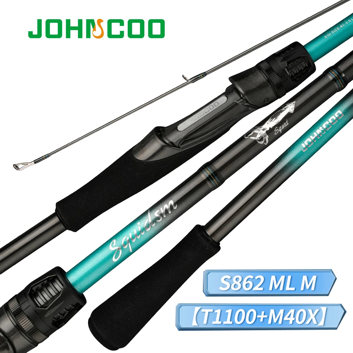 Johncoo Squid Fishing Rod – 2.6m | 83g Lightweight | Offshore/Egi Use | Titanium Guides | High Quality - Cast And Catch