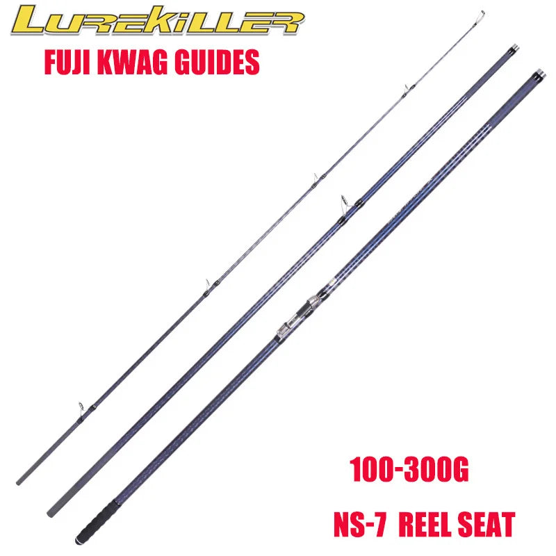 Lurekiller SurfCasting Rod – 4.2–4.5m | 545g | 46T Carbon Fiber Full X Wrap | Fuji KW Guides & Reel Seat | Bait 100–300g | Surf Gazer - Cast And Catch