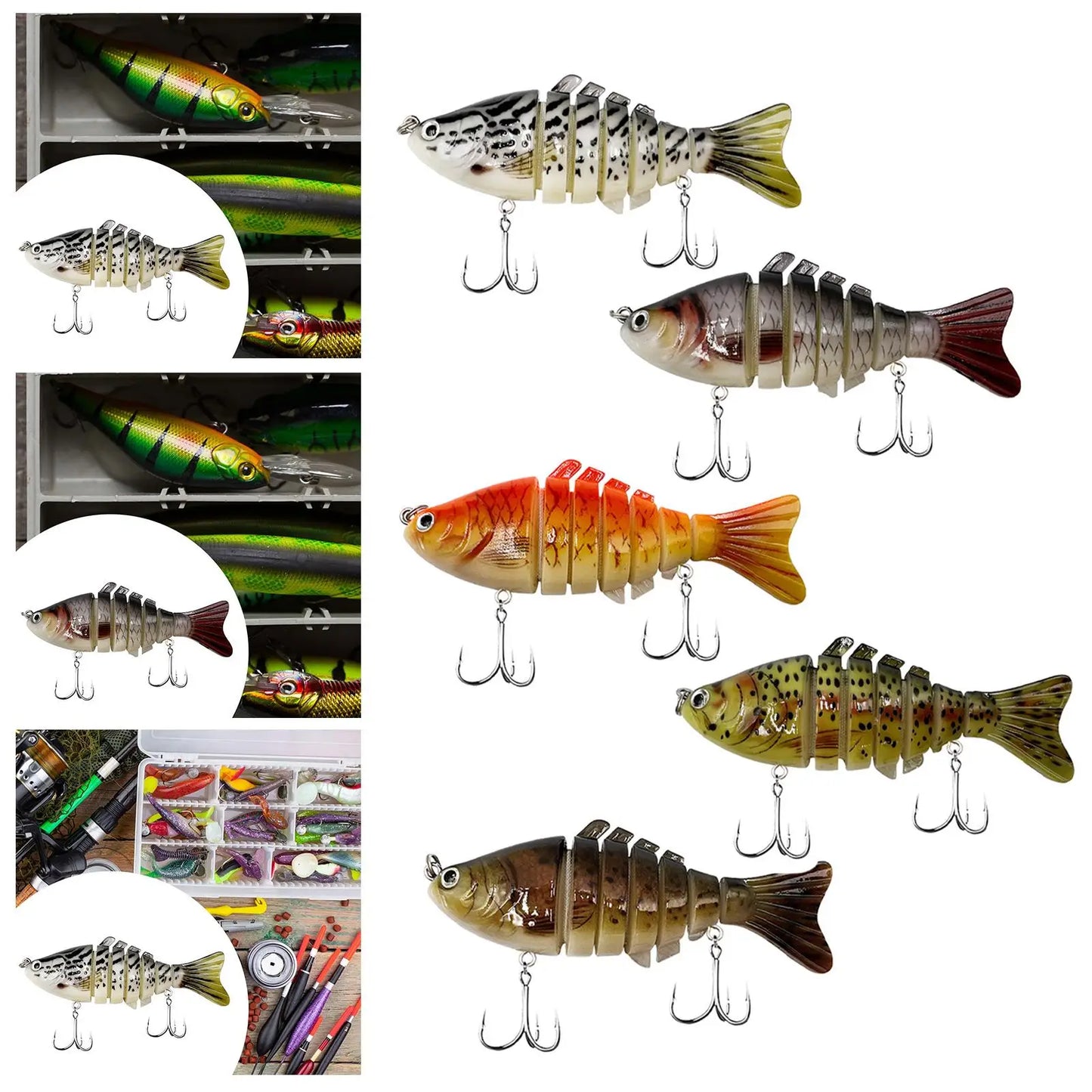 Swimming Fishing Lures – Slow-Sinking Hard Bait | Metal Hooks | Swimbait for Lake | Bluegill, Catfish, Pike & Walleye - Cast And Catch