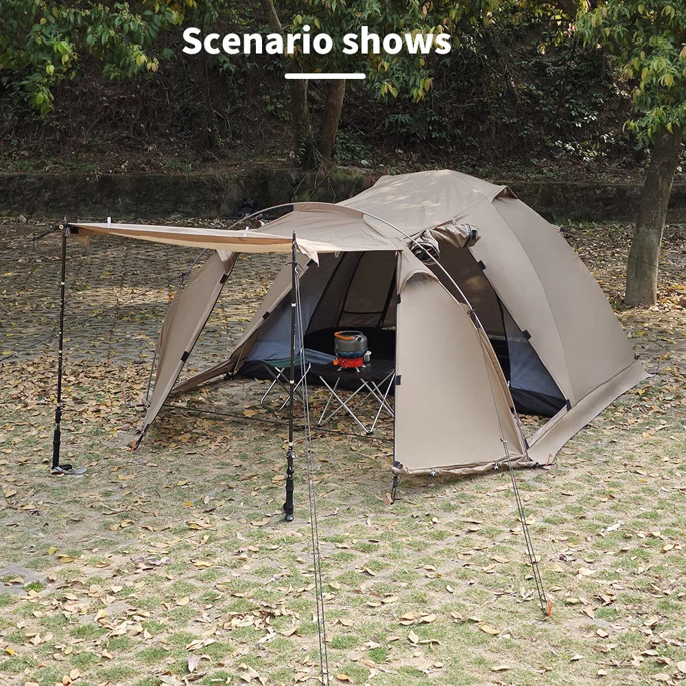 Fireproof Hot Tent – 2 Person Waterproof Dome | Stove Jack & Snow Skirt | Camping, Hiking, Hunting | 4-Season Winter Use - Cast And Catch