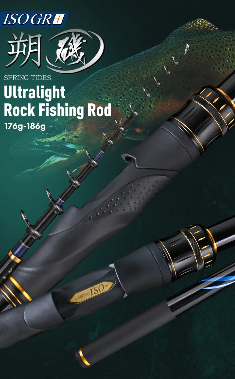 LEYDUN ISO Fishing Rod – 500 Buoy Platform | 0.6–1.5m Telescopic | Surfcasting/Spinning | Rock & Coast Sea Fishing - Cast And Catch