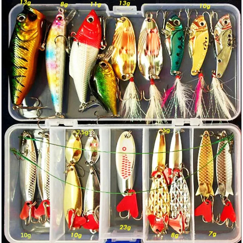 Fishing Lure Set – Hard & Soft Baits | Wobblers, Metal Jigs, Spoons, Silicone Lures | Fishing Tackle Accessories - Cast And Catch