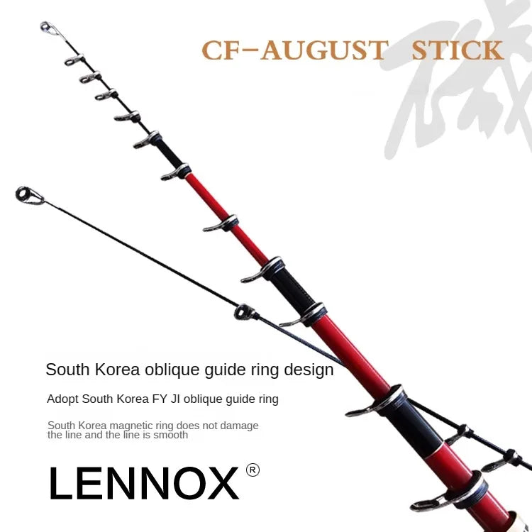 LENNOX AUGUST Rock Fishing Rod – 4–5m | Ultralight Carbon Fiber | Telescopic | Spinning | Ocean/Rock Use (400/500) - Cast And Catch