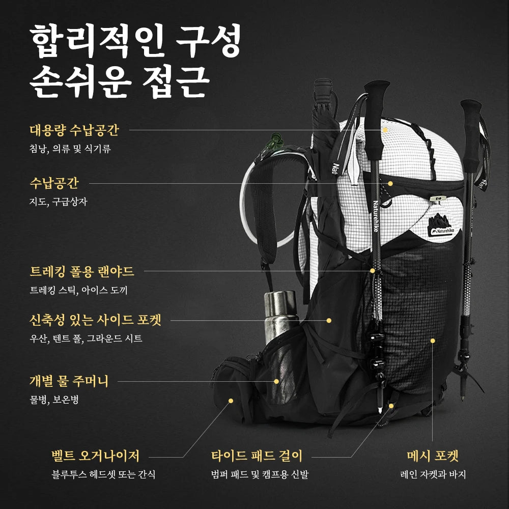 Naturehike 2025 Hiking Backpack – 40L Large Capacity | Ergonomic Design | Waterproof with Raincover | Travel & Trekking Bag - Cast And Catch