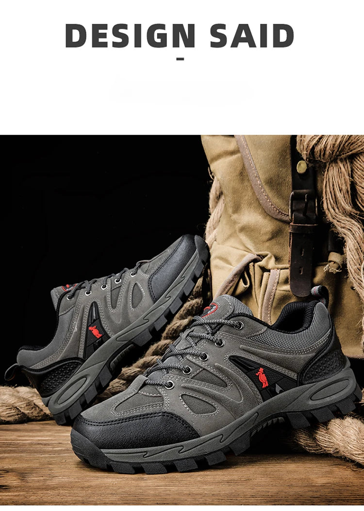 Men’s Hiking Shoes – Lightweight, Non-Slip & Waterproof | Comfy Mountain Climbing Sneakers | Wear-Resistant & Sporty - Cast And Catch