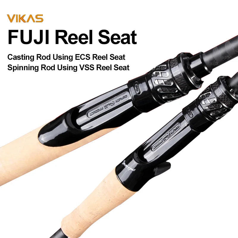 VIKAS Spinning/Casting Rod – Lure Rod | F/XF Action | High Carbon | Fuji Guides & Reel Seat | Bass & Pike - Cast And Catch