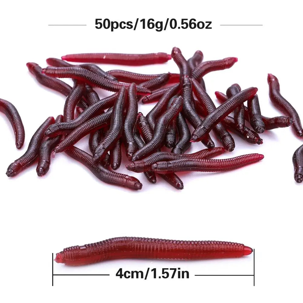 Sougayilang Soft Fishing Lure Set – 50–200pcs | 4cm, 0.3g Simulation Worms | Lifelike Scented Bass Lures - Cast And Catch