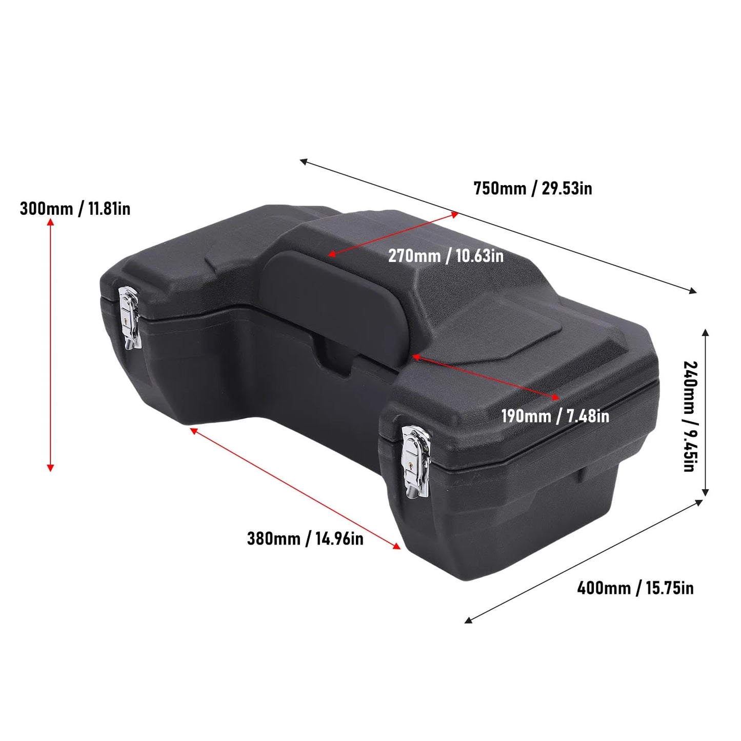 ATV Rear Storage Box – 55L Large Capacity | Rainproof Luggage Box with Backrest & Safety Lock | Hiking & Camping - Cast And Catch