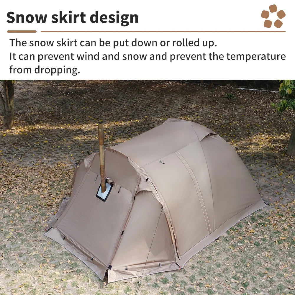 Fireproof Hot Tent – 2 Person Waterproof Dome | Stove Jack & Snow Skirt | Camping, Hiking, Hunting | 4-Season Winter Use - Cast And Catch