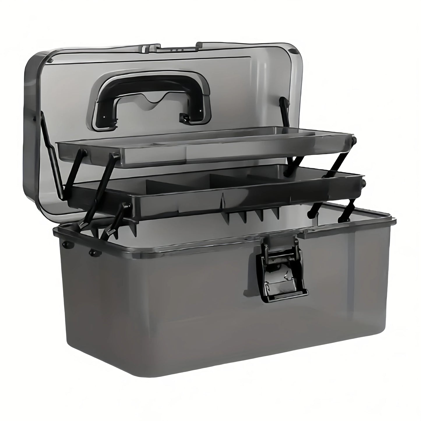 3-Layer Large Tackle Box – Plastic Portable Storage | Fishing Tool Organizer with Handle | Also for Art, Craft, Office & Car - Cast And Catch