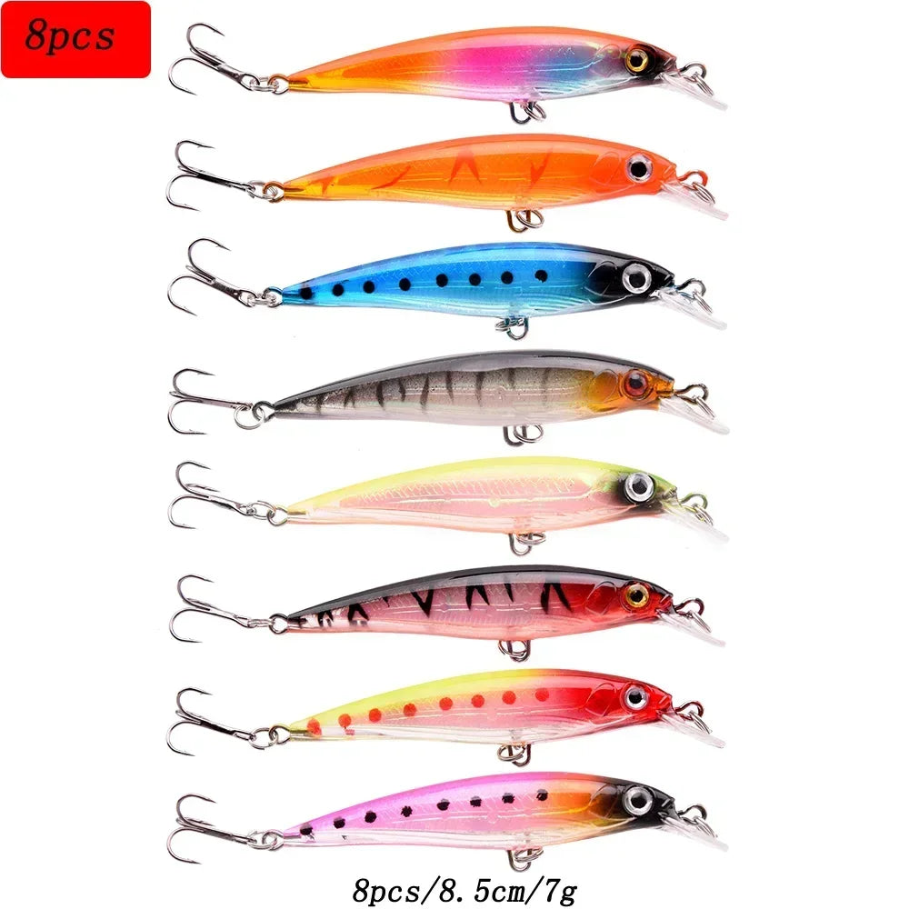 Fishing Lure Set – Mini Hard Bait Minnow | Floating Swing Crankbait | Bionic/Wobbler Artificial Lures - Cast And Catch