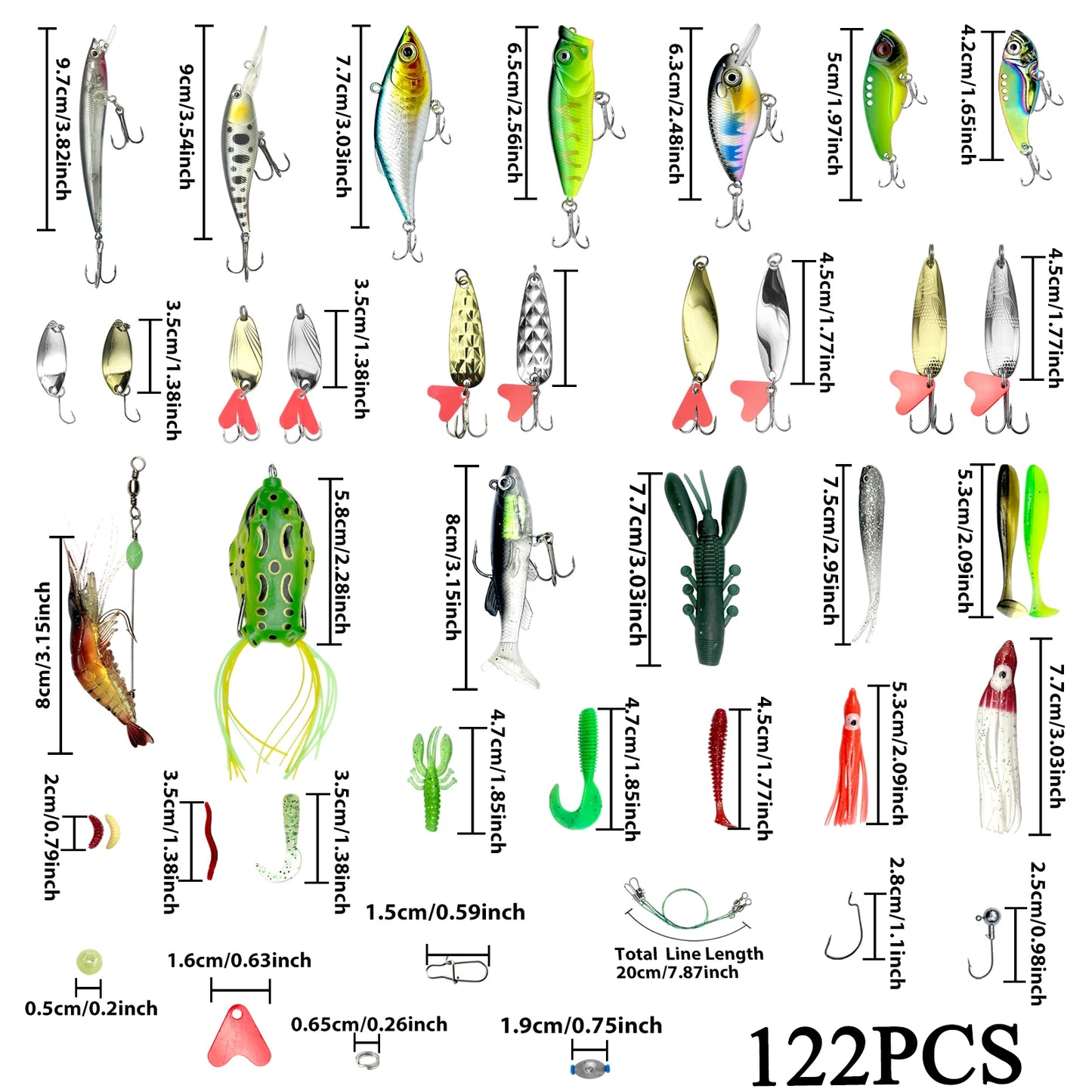 78/122/284pcs Fishing Lure Kit – Topwater Baits | Bass, Trout & Salmon | Fishing Accessories - Cast And Catch
