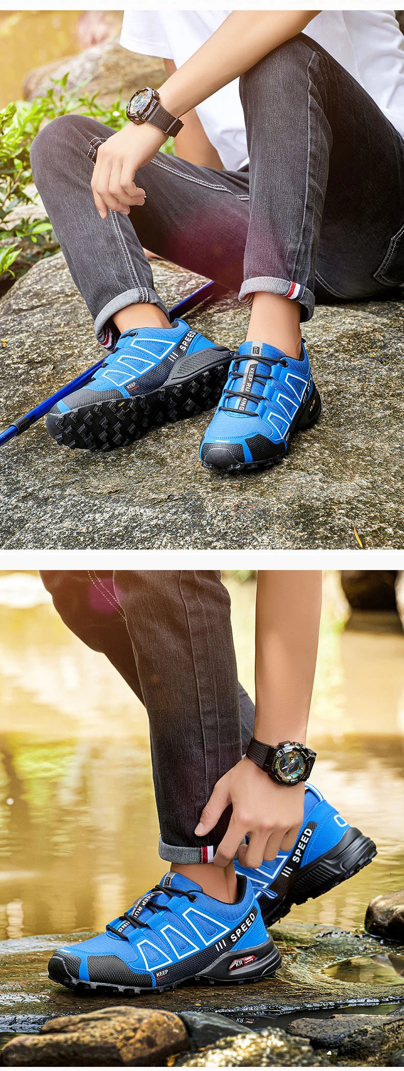 Men’s Hiking Shoes – Outdoor Rubber Sole | Non-Slip, Lightweight & Comfortable | Tactical Training & Travel Sports Shoes - Cast And Catch