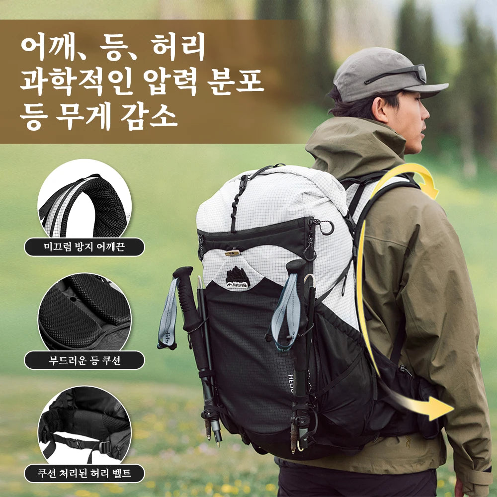 Naturehike 2025 Hiking Backpack – 40L Large Capacity | Ergonomic Design | Waterproof with Raincover | Travel & Trekking Bag - Cast And Catch