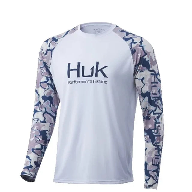 HUK Long Sleeve Fishing Shirt – UV Protection UPF50 | Men’s Outdoor Summer Jersey | Breathable Performance Fishing Clothing - Cast And Catch