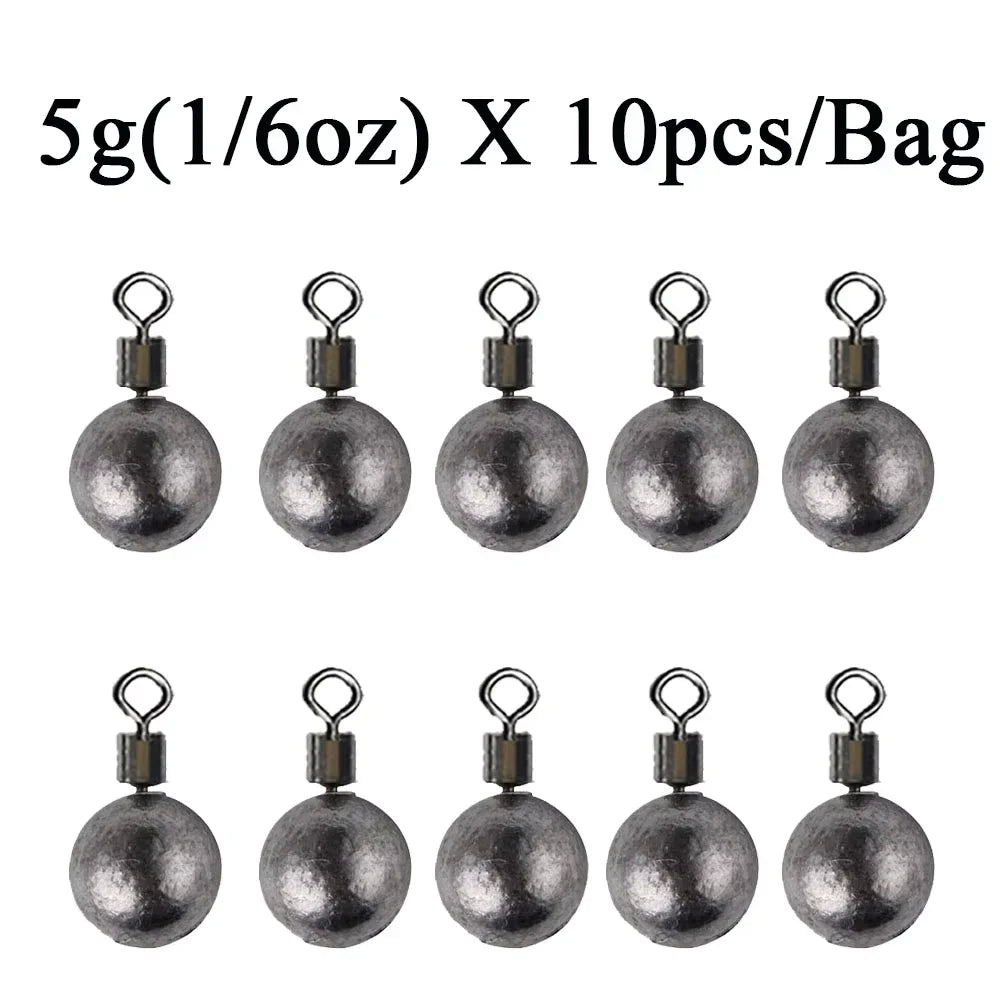 10pcs Fishing Weights/Sinkers – 3.5g, 5g, 7g, 10g, 14g, 20g | Carp Fishing Tackle & Accessories - Cast And Catch