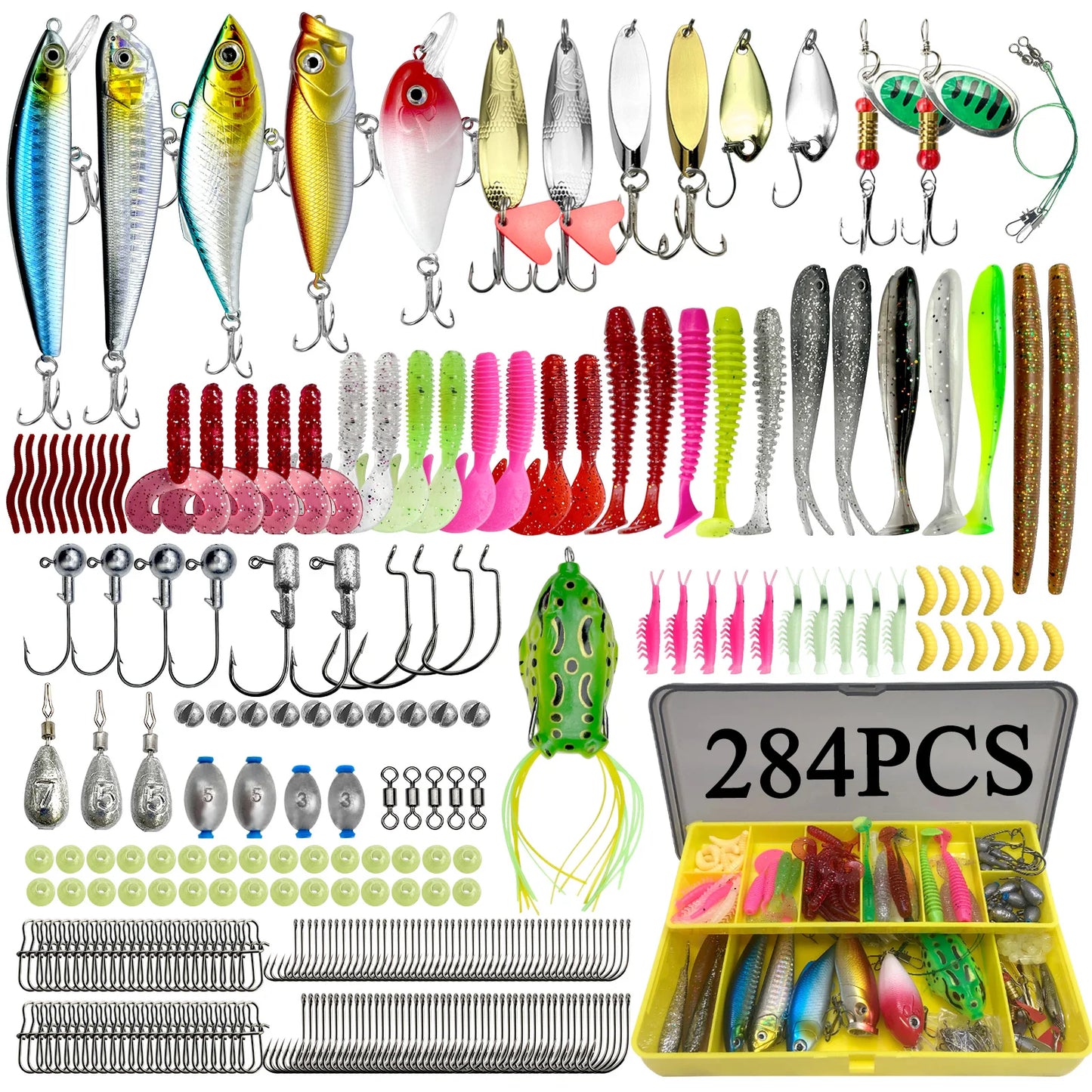 78/122/284pcs Fishing Lure Kit – Topwater Baits | Bass, Trout & Salmon | Fishing Accessories - Cast And Catch