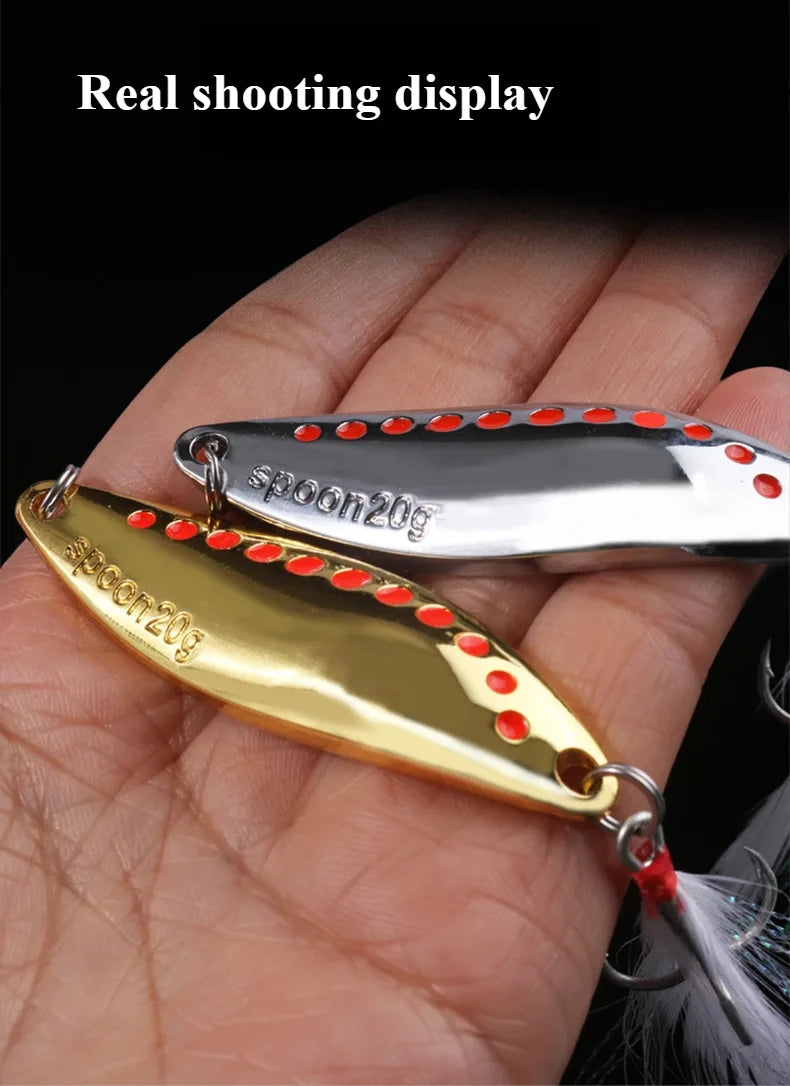 Metal VIB Leech Spinner Lures – 5–30g | Spoon Bait | Artificial | Bass, Pike & Perch Fishing Tackle - Cast And Catch