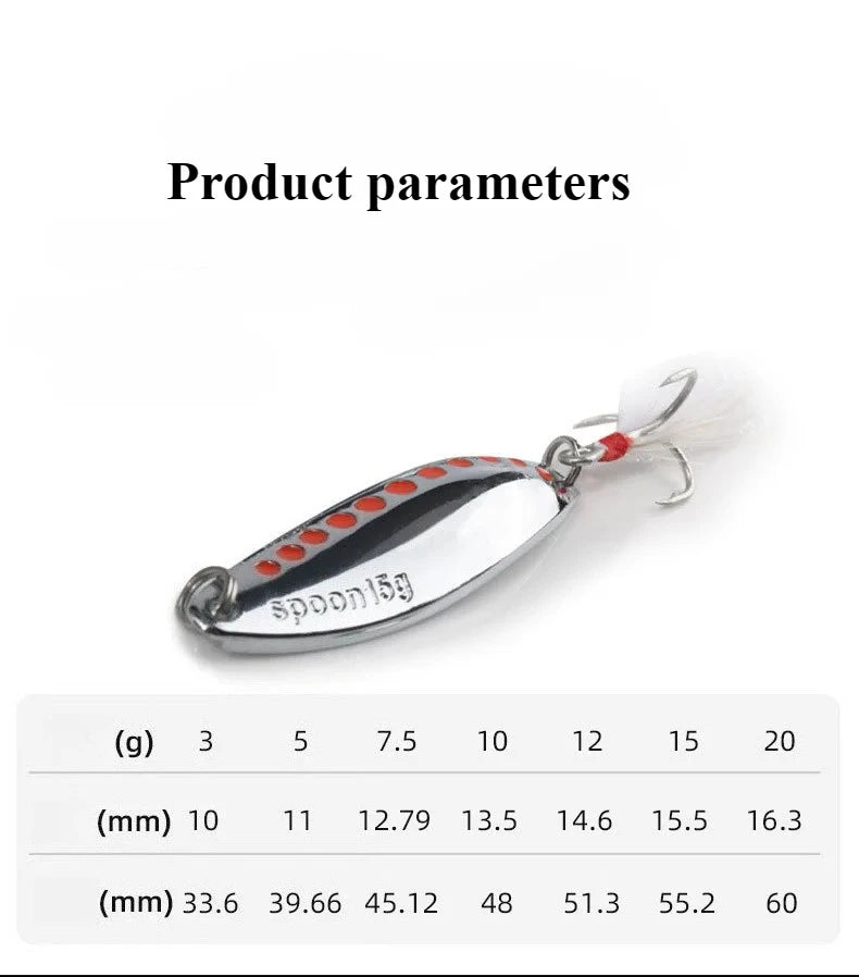 Metal VIB Leech Spinner Lures – 5–30g | Spoon Bait | Artificial | Bass, Pike & Perch Fishing Tackle - Cast And Catch