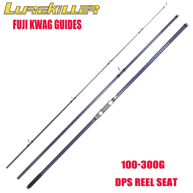 Lurekiller SurfCasting Rod – 4.2–4.5m | 545g | 46T Carbon Fiber Full X Wrap | Fuji KW Guides & Reel Seat | Bait 100–300g | Surf Gazer - Cast And Catch