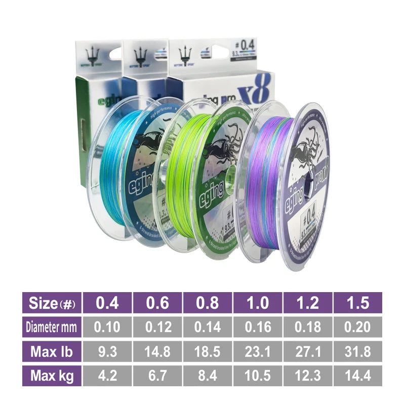 150m X8 Braided PE Fishing Line – Shrimp/Egi | Cuttlefish, Squid & Octopus Bait | Multifilament Sea Tackle - Cast And Catch