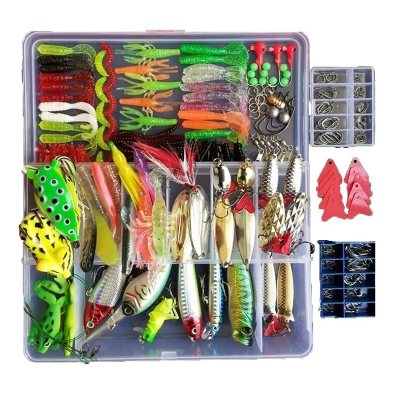 Fishing Lure Kit – Hard & Soft Baits | Wobblers, Metal Jigs, Spoons, Silicone Lures | Complete Fishing Tackle Set for All Waters - Cast And Catch